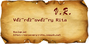 Vörösváry Rita névjegykártya