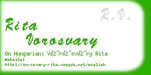 rita vorosvary business card